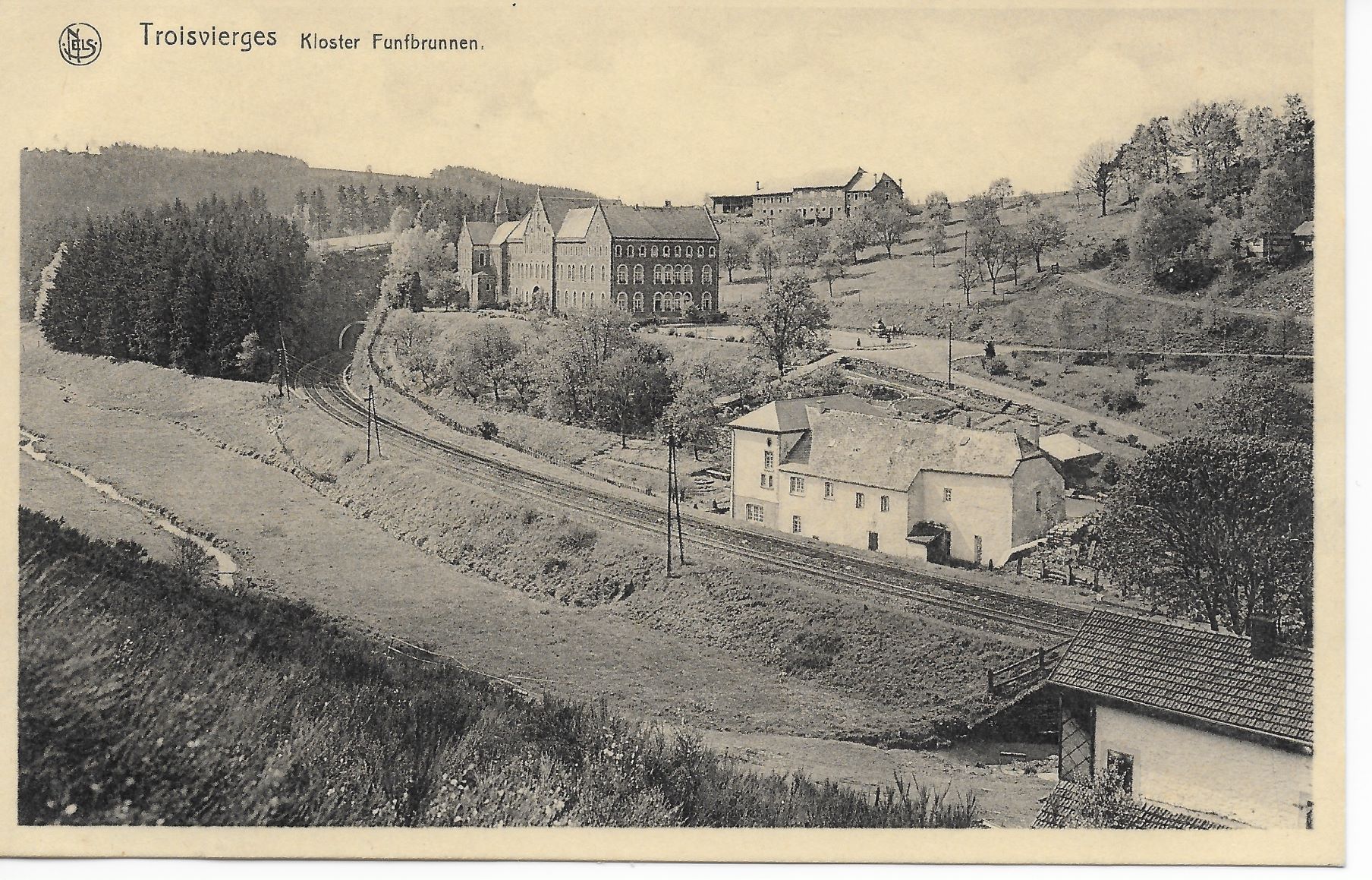 Ansicht des Klostergeländes Fünfbrunnen (Postkarte), vor 1940 © Privatsammlung Marc Schoentgen